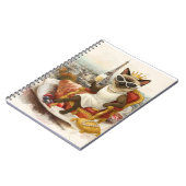 Cat retirement drinking wine in Paris France Notizblock (Linke Seite)