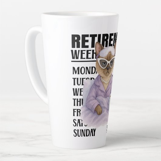 Cat retirement themed for Cat lovers Latte Mug Milchtasse (Linke Ecke)