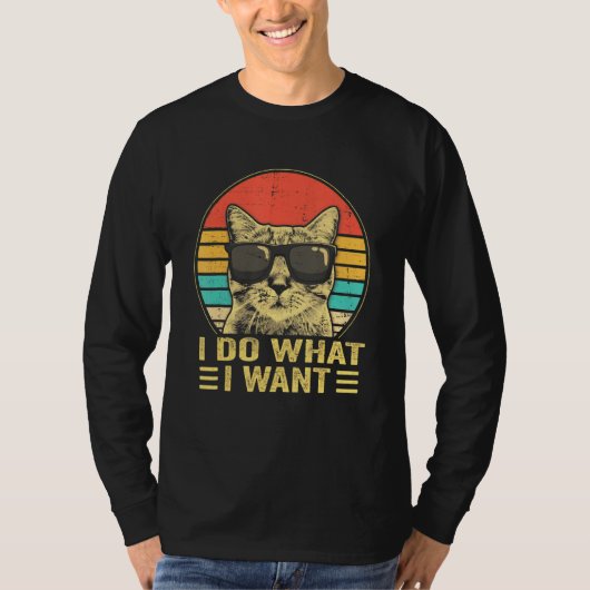 Cat Retro 80er 90s T Shirt Funny Cat I Do I Wa (Vorderseite)