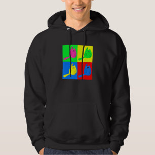Cat Retro Pop Kunst Grafische Farbe Meow Katze Hoodie