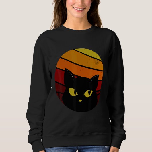 Cat Retro Style Sweatshirt (Vorderseite)