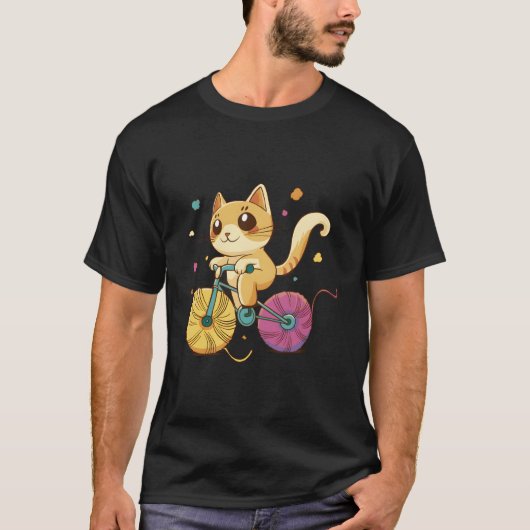Cat Riding A Bike T-Shirt (Vorderseite)
