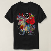 Cat Riding A Dinosaur T Rex Weihnachtsgeschenke Kl T-Shirt (Design vorne)