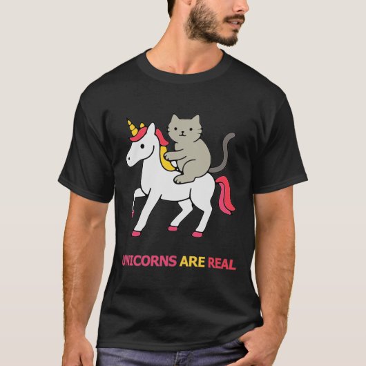 Cat riding an unicorn T-Shirt (Vorderseite)