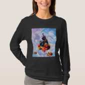 Cat Riding Bear On Clouds And Waffles T-Shirt (Vorderseite)