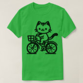 Cat Riding Bicycle T-Shirt (Design vorne)