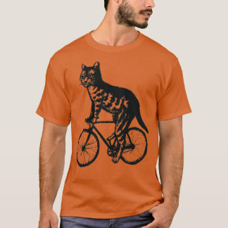 Cat Riding Bike Radfahren T-Shirt