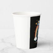 Cat Riding Dinosaur T-Rex Kitten Rainbow Dino Funn Pappbecher (Rechts)