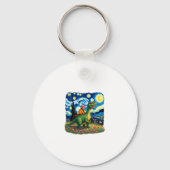 Cat Riding Dinosaur T-Rex Starry Night Cat Lover ( Schlüsselanhänger (Vorderseite)