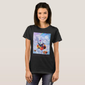 Cat Riding Dolphin On Clouds And Waffles T-Shirt (Vorne ganz)
