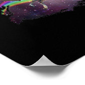 Cat Riding Hühnerschildkröte Panda Llama Unicorn Poster (Ecke)