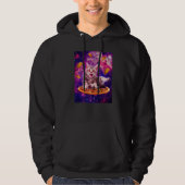 Cat Riding Pizza In Space Galaxy Taco Kitten Cats  Hoodie (Vorderseite)