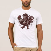 Cat Riding Rooster T-Shirt (Vorderseite)