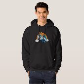 Cat Riding Shark With Rainbow For Cat Mom Cat Dad  Hoodie (Vorne ganz)