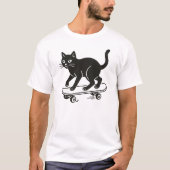 Cat Riding Skateboard T-Shirt (Vorderseite)