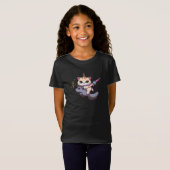 Cat Riding Unicorn mit Haltezauberstab T-Shirt (Vorne ganz)