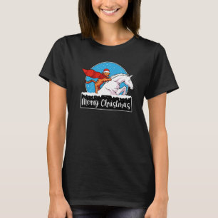 Cat Riding Unicorn Weihnachten Pajama Niedlich Kit T-Shirt
