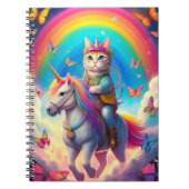 Cat Riding Unicorn with Rainbows and Butterflies Notizblock (Vorderseite)