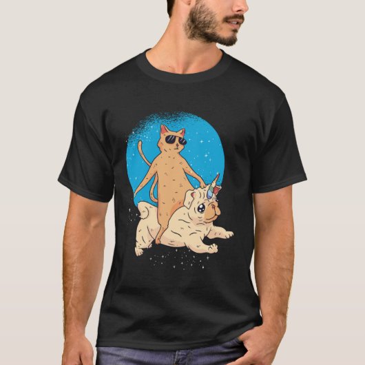 Cat Riding Unidog T-Shirt (Vorderseite)
