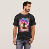 Cat Riding Wolf With Pancakes And Milkshake T-Shirt (Vorne ganz)