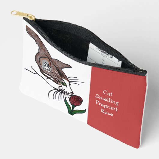 Cat Riechende Rose Zubehörtasche (Offen)