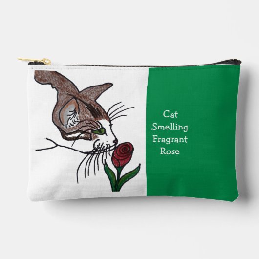 Cat Riechende Rose Zubehörtasche (Vorderseite)