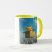 Cat & Robot Flying Coffee/Tee-Tasse Tasse (VorderseiteRechts)