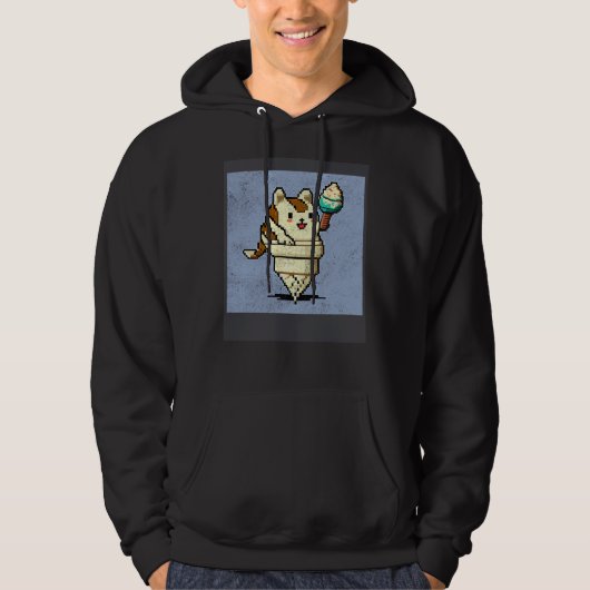 Cat Robot Ice Cream Hoodie (Vorderseite)