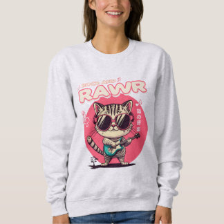 Cat Rock and Roll Gitarrenmusiker Funny T - Shirt