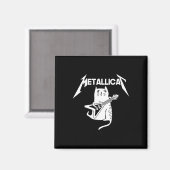 Cat Rock Band Gitarre Spaß Weihnachtsgeschenk Magnet (Vorderseite/Rückseite)
