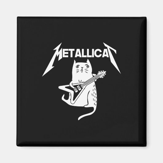 Cat Rock Band Gitarre Spaß Weihnachtsgeschenk Magnet (Vorne)