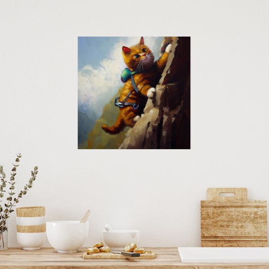 Cat Rock Climbing Poster (Küche)