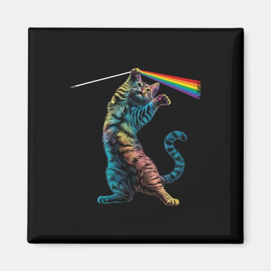 Cat Rock Music Concept Band Rock Cat Magnet (Vorne)
