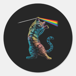 Cat Rock Music Concept Band Rock Cat Runder Aufkleber