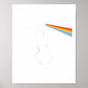 Cat Rock Music Funny Cat Colors Poster