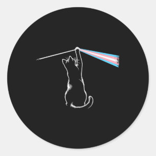 Cat Rock Music Trans Pride Lgbt Transgender Cat Lo Runder Aufkleber