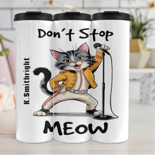Cat Rock Star Stoppen Sie nicht Meow Thermosbecher