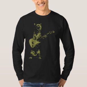 Cat Rocker Funny Kitty Cat Spielende Gitarrenmusik T-Shirt