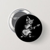Cat Rockin' the Guitar , Music Lover Gift Button (Vorne & Hinten)