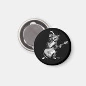 Cat Rockin' the Guitar , Music Lover Gift Magnet (Vorderseite/Rückseite)
