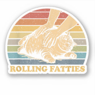Cat Rolling Fatties Funny Aufkleber