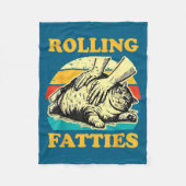 Cat Rolling Fatties Funny For Men Women  Fleecedecke (Vorderseite)