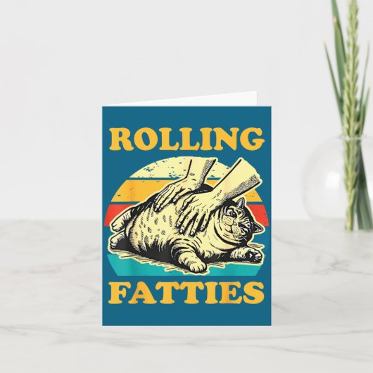Cat Rolling Fatties Funny For Men Women  Karte (Vorderseite)