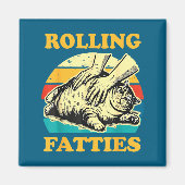 Cat Rolling Fatties Funny For Men Women  Magnet (Vorne)