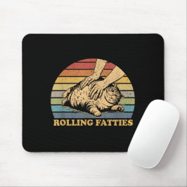 Cat Rolling Fatties Funny Mousepad