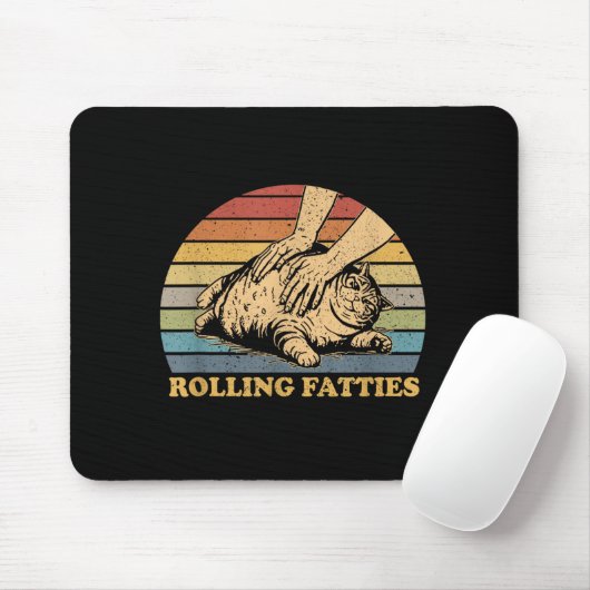 Cat Rolling Fatties Funny Mousepad (Mit Mouse)