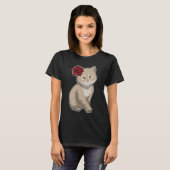 Cat Rose Blume T-Shirt (Vorne ganz)