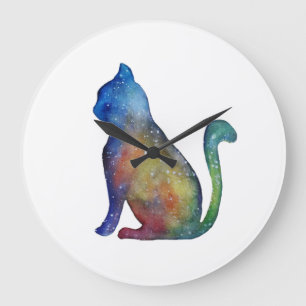 Cat Round (Large Wall Clock) Große Wanduhr