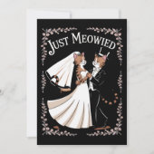 Cat Royal Wedding Funny Just Married Paares Tanz Einladung (Vorderseite)