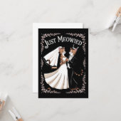 Cat Royal Wedding Funny Just Married Paares Tanz Karte (Vorderseite/Rückseite Beispiel)